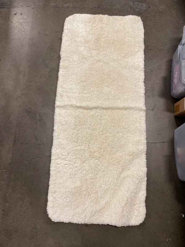 Photo 1 of AROGAN Cream White Luxury Long Bathroom Runner Rug 24×60 Inch, Soft and Absorbent Non Slip Bath Mat, Rubber Backing Quick Dry Rugs Carpets, Machine Washable Plush Mats for Shower Floor