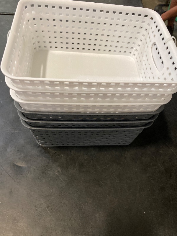 Photo 1 of Idomy 6-Pack Plastic Storage Baskets/Bins, Rectangle