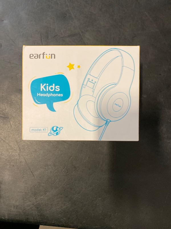 Photo 1 of EarFun Kids Headphones Wired with Microphone, 85/94dB Volume Limit Headphones for Kids, Portable Wired Headphone with Shareport, Stereo Sound Foldable Headset for School/Tablet/iPad/Kindle Blue Green