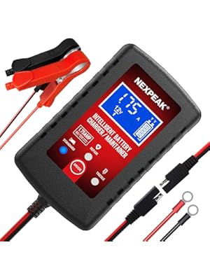 Photo 1 of 1.75-Amp Car Battery Charger, 6V and 12V Smart Fully Automatic Battery Charger Maintainer, Trickle Charger, Battery Desulfator for Car, Lawn Mower, Motorcycle, Boat, Marine Lead Acid Batteries
