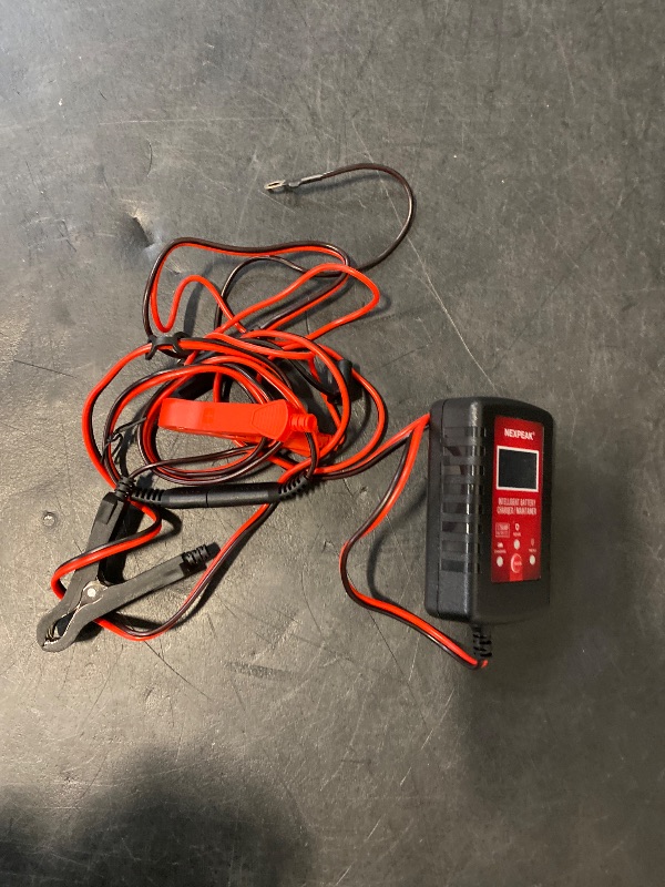 Photo 1 of 1.75-Amp Car Battery Charger, 6V and 12V Smart Fully Automatic Battery Charger Maintainer, Trickle Charger, Battery Desulfator for Car, Lawn Mower, Motorcycle, Boat, Marine Lead Acid Batteries