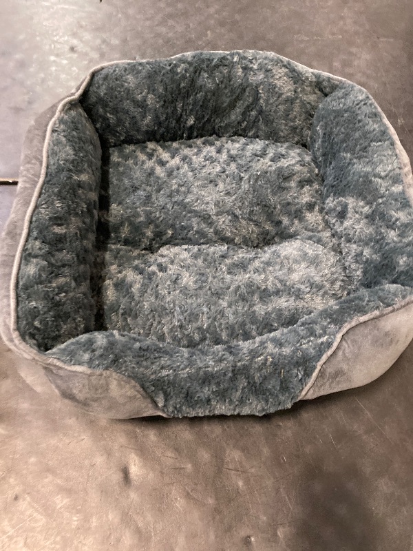 Photo 1 of KINGROCK Square Washable Dog Bed for Medium Small Dogs, Bolster Bed with Rose Circle Plush, Thick Fill