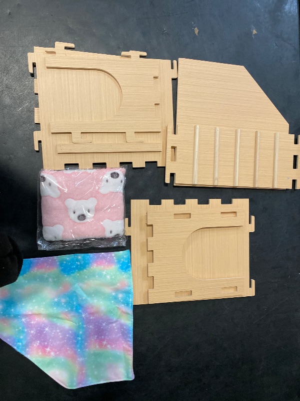 Photo 1 of Guinea Pig Hideout, Bienbee Sturdy Wooden Rabbit Hideout, Large Corner Guinea Pig House Guinea Pig Castle with Soft Mat and Stair for Chinchilla Hamsters Bunny Hedgehog Squirrel Guinea Pig Accessories