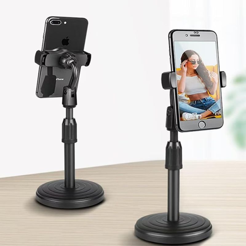 Photo 1 of Cell Phone Holder, Height and Angle Adjustable Cell Phone Holder, Universal Holder for Leisure, Business, Office, Home, Compatible with 3.5-6.7 Inch Devices, (Black)