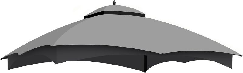 Photo 1 of 10x12 Ft Outdoor Patio Gazebo Replacement Canopy for Lowe's Allen Roth 10x12 Gazebo #GF-12S004B-1, Double Tiered Roof Top Cover, UV Protection & Waterproof Fabric, Khaki (Frame Not Included)