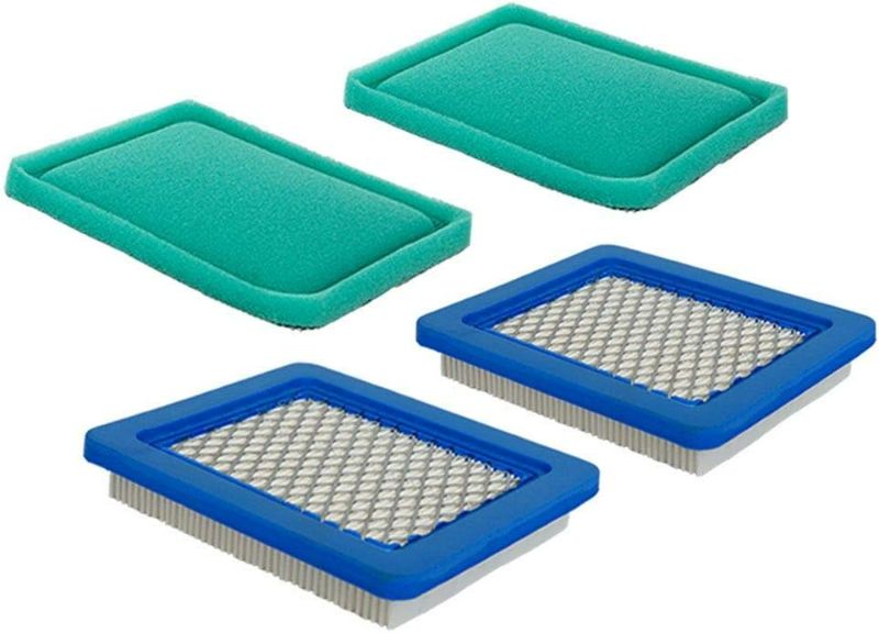 Photo 1 of 2 Pack Air Filter + Pre Filter, Compatible with Briggs Stratton 491588s 491588 399959, Replace Lawn Mower Flat OEM Air Cleaner Cartridge