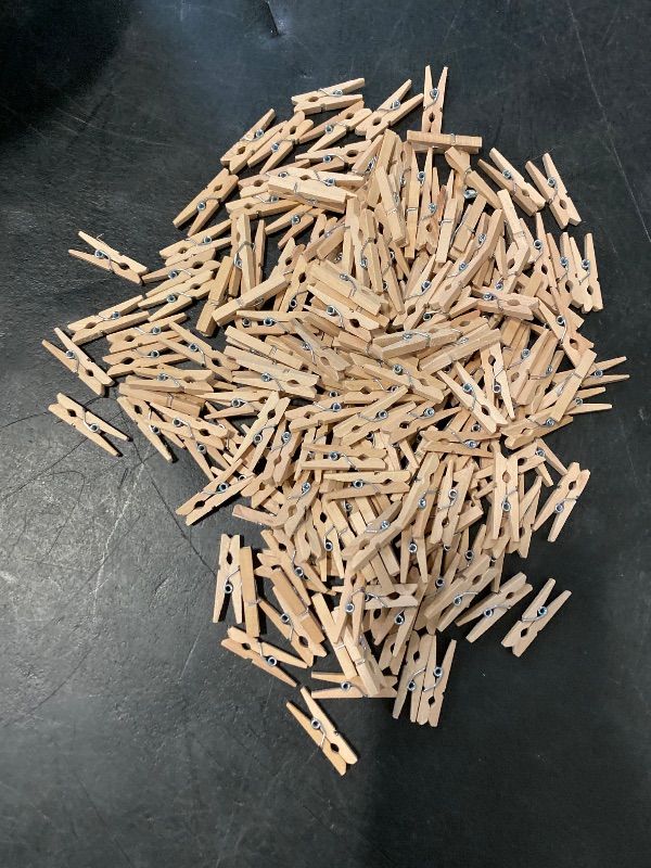 Photo 1 of CCINEE 200 Pcs Wooden Craft Clothespins, 1 Inch Bulk Small Sturdy Wood Clips for Hanging Photos Crafts Projects Making
