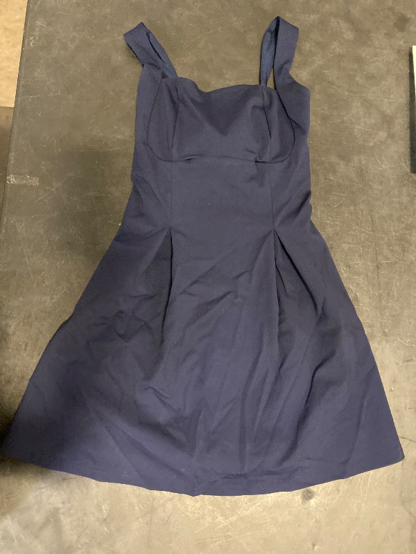 Photo 1 of Size S YMDUCH Women's Sexy Sleeveless Square Neck Adjustable Straps Bow Tie A-line Mini Party Club Dress