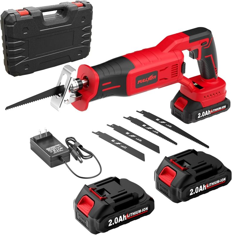 Photo 1 of Reciprocating Saw Cordless, Brushless Recipro Saw 0-3500 SPM, Cordless Saws with 2 * 2.0Ah Battery & 4 Blades, Battery Powered Reciprocating Saws for Wood/Metal/Plastic Cutting