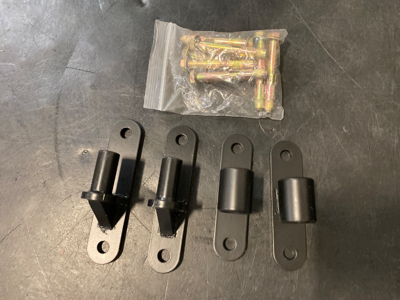 Photo 1 of Wall Mount Gate Hinges, 2 Pairs Heavy Duty Fence Gate Hinges 5/8'' Pin Fence Post Hinge Set for Wooden or Concrete Fence Gate (Black, Screws Included)