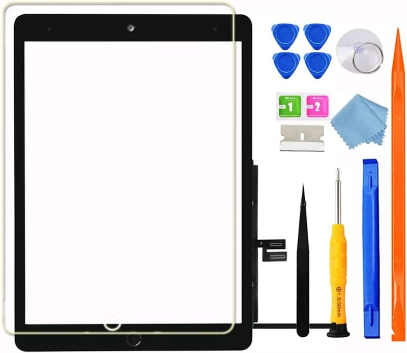 Photo 1 of for iPad 9 (9th Generation) A2602 A2603 A2604 A2605 Screen Replacement Digitizer Touch Glass Kits, for iPad 9th Gen 10.2 Inch (2021 Released), Full Repair Sets+Home Button[No TouchID Chip]