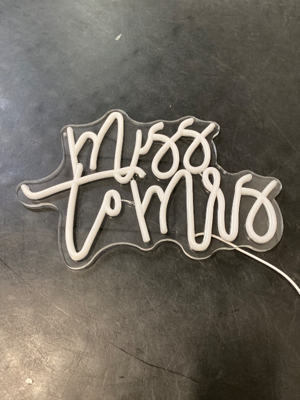 Photo 1 of Miss to Mrs Neon Sign for Bridal Shower Decor Dimmable Led Wedding Neon Sign for Backdrop, Miss to Mrs Neon Light for Wall Decor Warm White Party Banner Bridal Shower Decoration