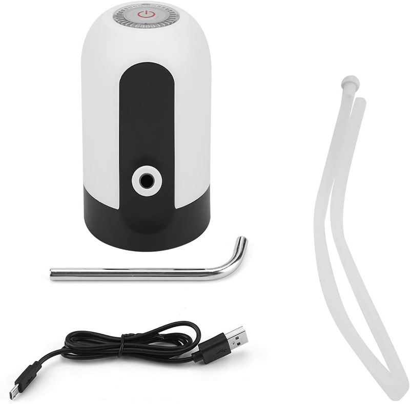 Photo 1 of Water Dispenser Pump, Universal USB Charging Water Bottle Pump Electric Drinking Water Dispenser for Home Kitchen Office Camping (White)