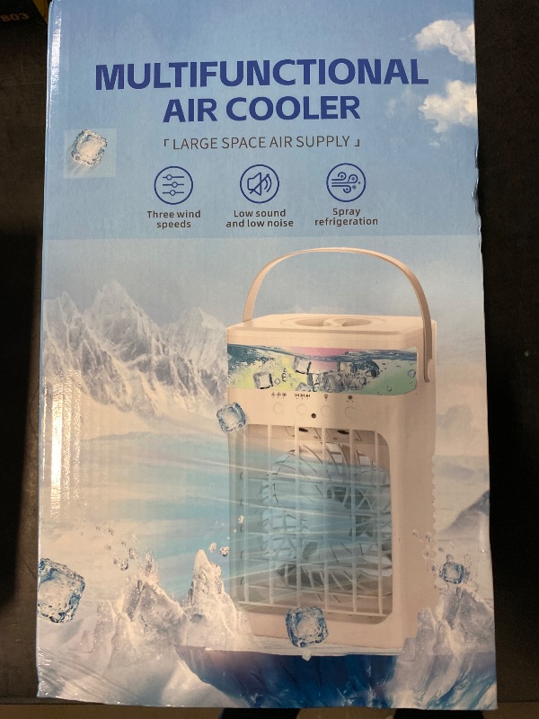 Photo 1 of Portable Air Conditioner,Cooling Fan with 3 Speeds & 3 Modes,1500ML Mini Air Conditioner with Remote, Air Conditioner Fan,Night Light,Evaporative Air Cooler for Home/Office