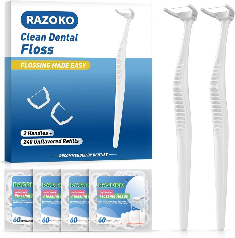 Photo 1 of RAZOKO Ultimate Flosser Kit with 2 Handles and 240 Extra Strength Refills