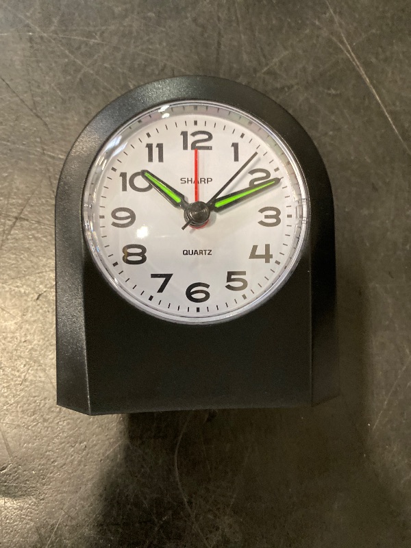 Photo 1 of Sharp Small Battery Operated Analog Alarm Clock Silent No Ticking, Lighted on Demand and Snooze, Beep Sounds, Gentle Wake, Ascending Alarm