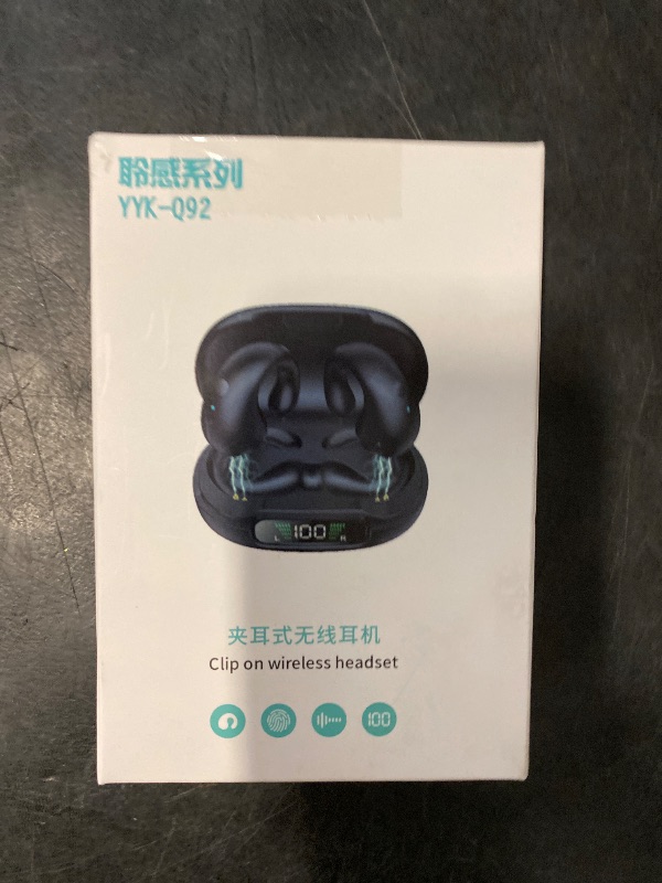 Photo 1 of Wireless Earbuds Open Ear Headphones Clip On Earbuds Bluetooth 5.3 Headphones Long Playtime Ear Buds Digital Display Charging Case Noise Canceling Waterproof Sports Earphones