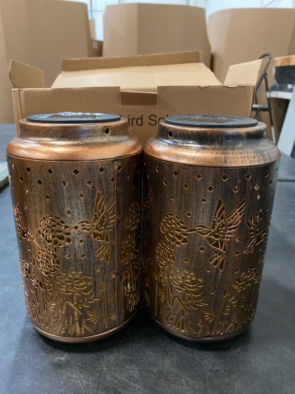 Photo 1 of 2 Pack Hummingbird Solar Lantern Outdoor Hanging Solar Light - IP65 Waterproof LED Decorative Lantern for Patio, Pathway, or Tabletop. Perfect Mother’s Day Gift for Women, Unique Metal Decor