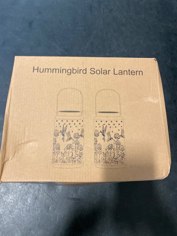 Photo 1 of 2 Pack Hummingbird Solar Lantern Outdoor Hanging Solar Light - IP65 Waterproof LED Decorative Lantern for Patio, Pathway, or Tabletop. Perfect Mother’s Day Gift for Women, Unique Metal Decor