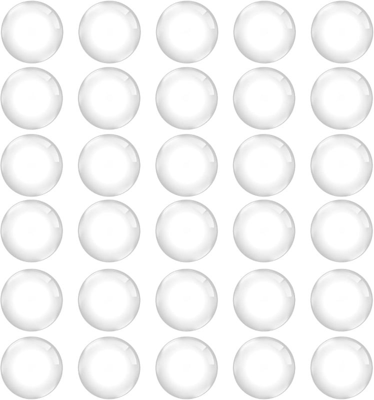 Photo 1 of 50PCS Clear Glass Cabochons 1 Inch Dome Tile Clear Glass Tiles Non-Calibrated Round Gems for Crafts, Pendants, Picture Jewelry Making, Rings