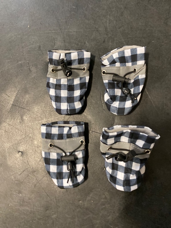 Photo 1 of Dog Shoes for Hot Pavement, Anti-Slip Sole Summer Dog Booties with Reflective Straps Dog for Small Medium Dogs 4PCS Black & White 3