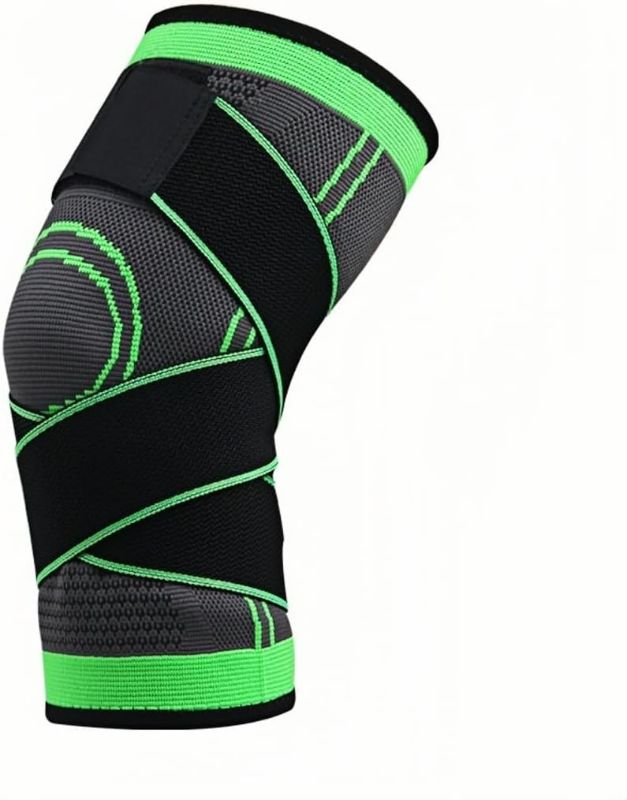 Photo 1 of Adjustable Knee Sleeve with side stabilizers - Knee Compression Sleeve for Men & Women, Knee Brace for Meniscus Tear, Arthritis Pain, Running, Sports & Injury Recovery Knee Support