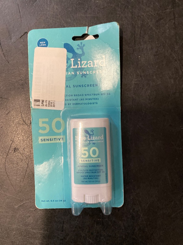 Photo 1 of BLUE LIZARD Sensitive Mineral Sunscreen Stick with Zinc Oxide, SPF 50+, Water Resistant, UVA UVB Protection Easy to Apply, Fragrance Free, 0.5 Oz