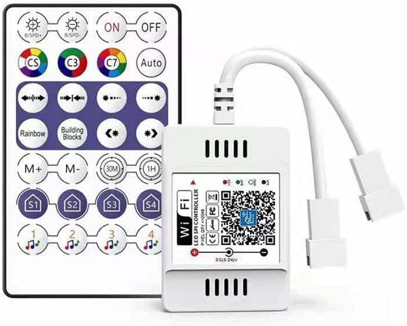 Photo 1 of WS2812B WS2811 Magic Home WiFi RGB Pixels LED Controller Compatible Alexa/Google Home for Addressable RGB Led Strip DC5-24V (28Key)