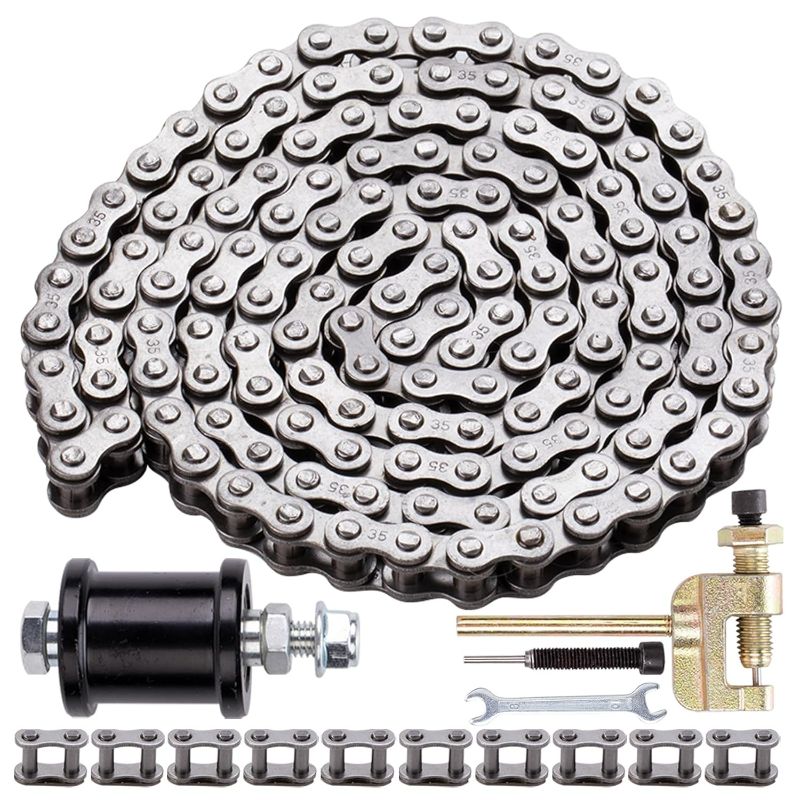 Photo 1 of 35 Chain 140 Links Mini Bike Chain Tensioner fit for Coleman CT100U CC100X Predator 212cc 79cc 97cc 100cc Baja Doodle Bug DB30 Motovox MBX10 MBX11 Mega Moto MM-B80 105cc Mini Bike Go Kart Parts