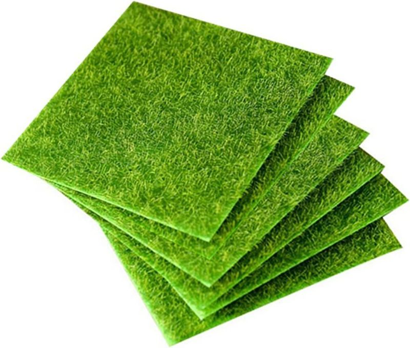 Photo 1 of 6pcs Realistic Miniature Artificial Turf Decorative Simulation Lawn Moss for DIY Garden Decor