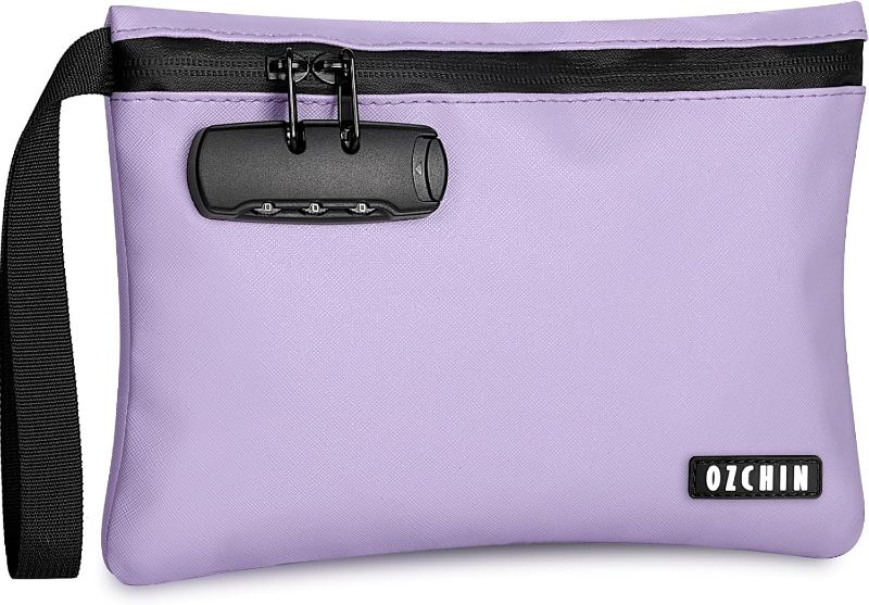 Photo 1 of OZCHIN Smell Proof Bag with Combination Lock 10 X 7 inchs Locking Bag PU Leather Waterproof Lockable Case Great Gift Ideal