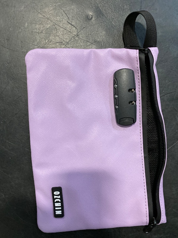 Photo 1 of OZCHIN Smell Proof Bag with Combination Lock 10 X 7 inchs Locking Bag PU Leather Waterproof Lockable Case Great Gift Ideal