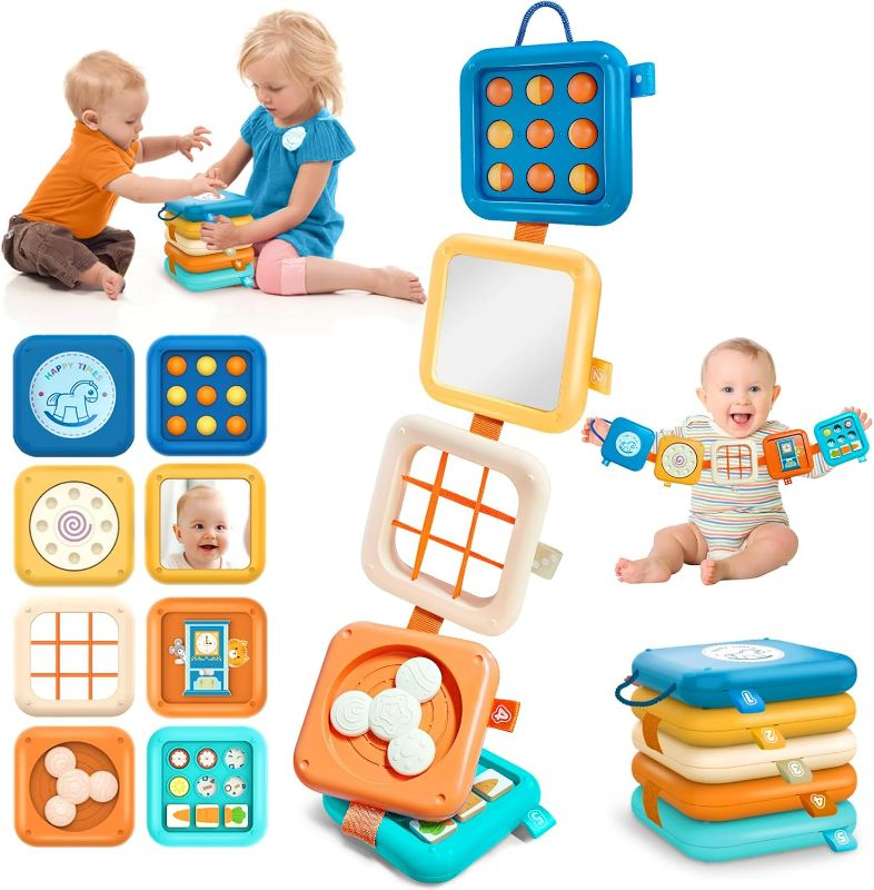 Photo 1 of Montessori Toys for Baby 6-12 Months: Sensory Activity Cube with Fine Motor Skills - Travel Busy Board Busy Cube Gifts for 1 Year Old Boy Girl