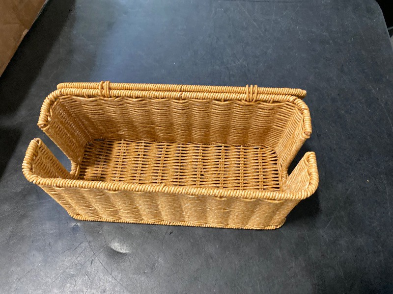 Photo 1 of YECAYE Handwoven Rattan Style Cable Management Box, Decorative Storage Cord Organizer Box for Power Strips & Cords, Cord Hider for Home, Kids & Pet Safety, DIY-Friendly Cord Management