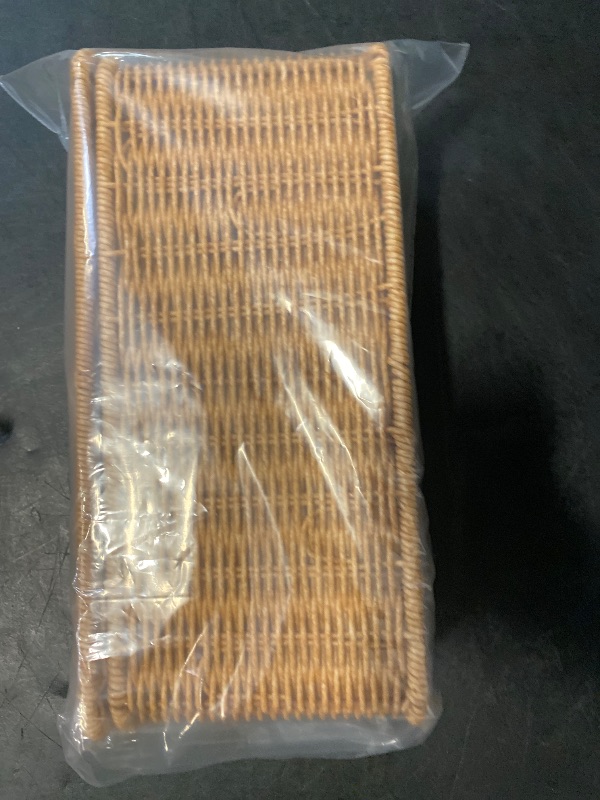 Photo 1 of YECAYE Handwoven Rattan Style Cable Management Box, Decorative Storage Cord Organizer Box for Power Strips & Cords, Cord Hider for Home, Kids & Pet Safety, DIY-Friendly Cord Management