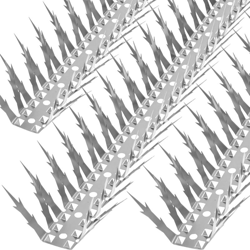Photo 1 of Bird Spikes, 10 Feet Stainless Steel Bird Spikes for Outside, Pigeon Spikes to Keep Birds Squirrel Woodpeckers Away, for Garden Fence Roof and Window - 10 Strips Covers 3m