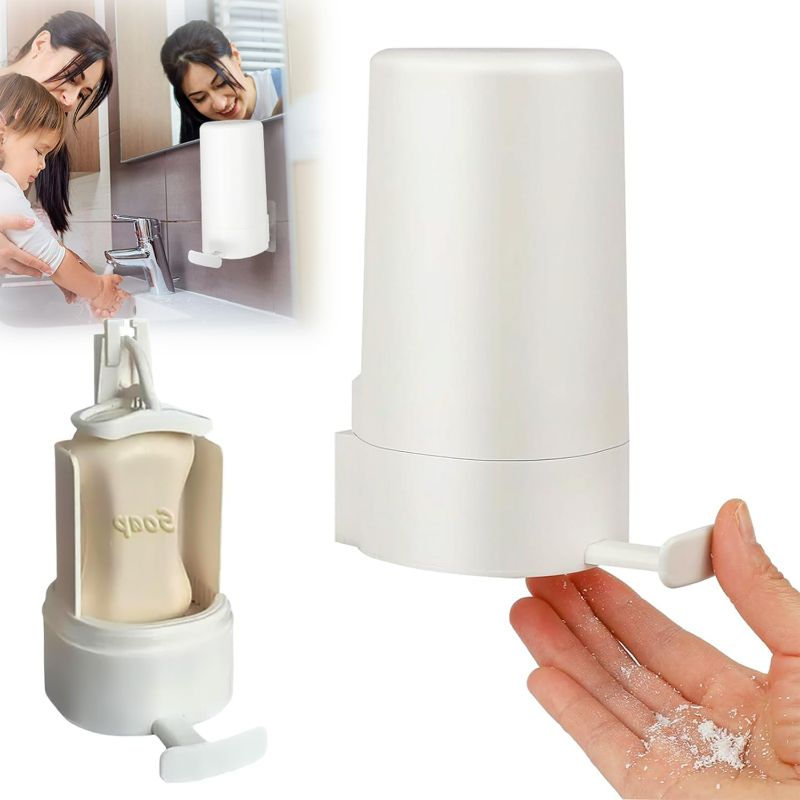 Photo 1 of Bar Soap Grinder Dispenser, Wall-Mounted Bar Soap Powder Box, Bar Soap Grinder for Kitchen Bathroom Toilet Sink Accessory (No Desiccant, No Soap)