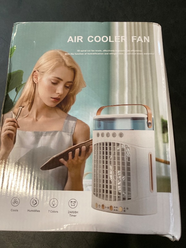 Photo 1 of Portable Air Conditioners Parts Fans, 4-in-1 Portable Air Cooler Fan with 700mL Tank, 2 Speeds & 7-Color LED Lights - Mini Evaporative AC Unit for Camping, Office, Bedroom, Car