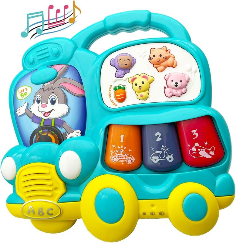 Photo 1 of Baby Piano Toy, 6-12 Months Light Up Music Baby Toys For0 3 6 9Months, Early Education Puzzle Boys Girls Gifts (Car)
