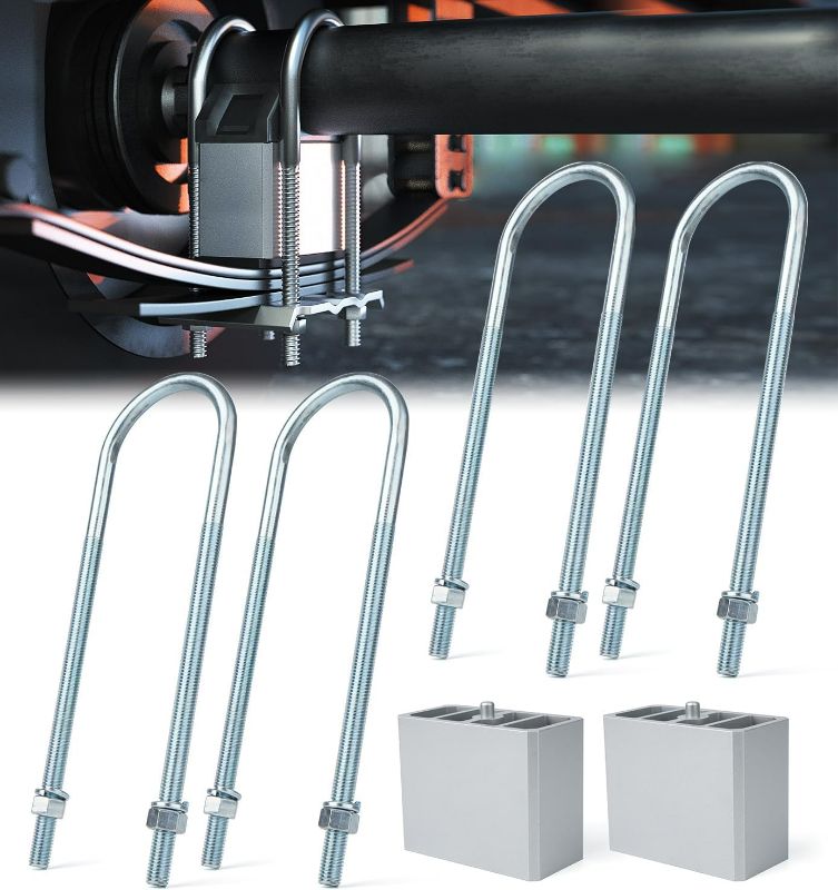Photo 1 of Universal Leaf Spring Lowering Block Kit, Heavy Duty Steel Lowering Block Kit, 4 Inch