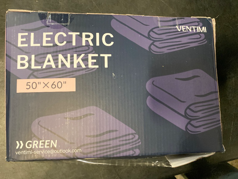 Photo 1 of VENTIMI Electric Blanket Heated Throw, 50" x 60" Heated Blanket with 5 Heat Levels & 3 Hours Auto Off, Fast Heating Blankets with ETL & FCC Certification, Green