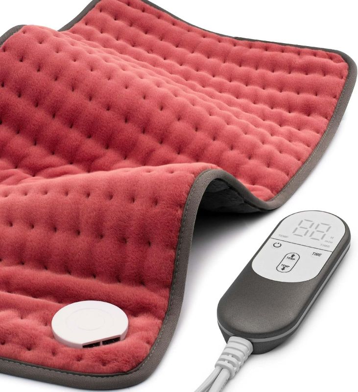 Photo 1 of Heating pad for Back, Neck, Shoulder, Cramps and Leg Pain Relief, Heat Pads Christmas Gifts for Women, Men, Mom, Dad, Auto-Off,Machine Washable,Moist Dry Heat Options,Extra Large 12"x24"
