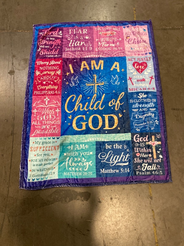 Photo 1 of Christian Gifts for Women Blanket Inspirational Religious Soft Warm Flannel I Am a Child of God Blankets Throw Blanket Brithday Gifts Spiritual Gifts for Women Men 50"x40"