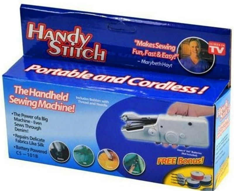 Photo 1 of Handy Stitch Handheld Sewing Machine As Seen On Tv - Portable Craft Sewing Machine Cordless Quick Stitch Tool for Fabric, Clothing, Kids Cloth, Home Travel Use