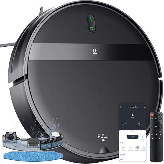 Photo 1 of Kilgone Robot Vacuum and Mop Combo 2300Pa for Pet Hair | Robotic Vacuum Cleaner with WiFi/Alexa/App | Auto Recharge & Tangle-Free | Ultra-Slim Quiet 2.8" for Hard Floors, Low-Pile Rugs C105