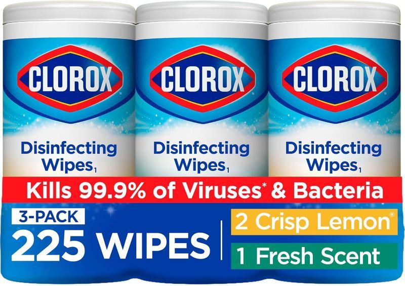 Photo 1 of Clorox Disinfecting Wipes Value Pack, Household Essentials, 75 Count, Pack of 3 (Package May Vary)