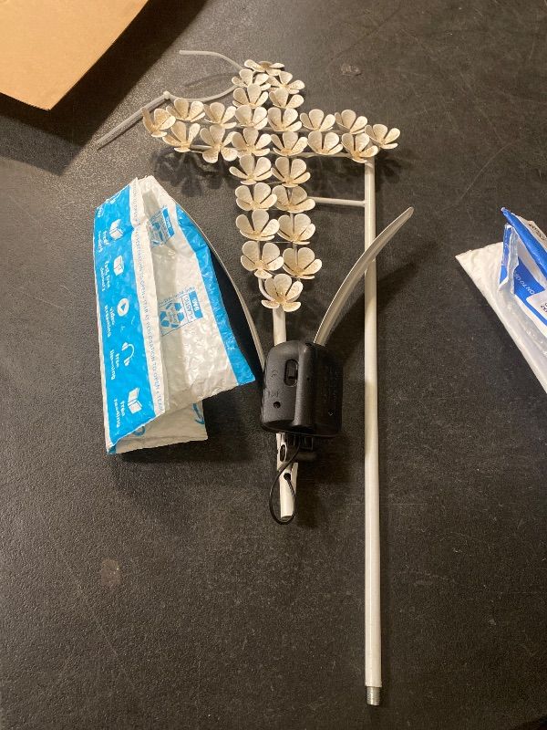 Photo 1 of Solar Cross Garden Lights Outdoor Decorative - Solar Metal Cross Yellow Hydrangea Flower Stake Lights Waterproof 28 Warm White LEDs for Remembrance Gifts & Sympathy Gifts