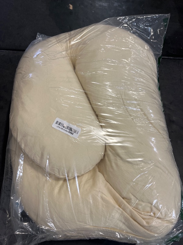 Photo 1 of Pharmedoc Pregnancy Pillows, C-Shape Full Body Pillow – Jersey Cover Beige – Pregnancy Pillows for Sleeping – Body Pillows for Adults, Maternity Pillow and Pregnancy Must Haves, New Mom Gifts