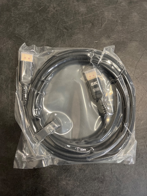 Photo 1 of Capshi 8K 4K DisplayPort Cable 1.4, 10FT DP Cord (VESA Certified, 8K@60Hz, 4K@144Hz, 2K@240Hz/165Hz), 32.4Gbps High Speed Display Port Cable for Gaming Monitor, HDR/FreeSync/G-Sync, Braided, Black