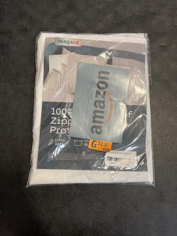 Photo 1 of Niagara 2 Pack Waterproof Pillow Protectors Queen 20x30 Inches Smooth Zipper Premium Encasement Covers Quiet Cases Set White